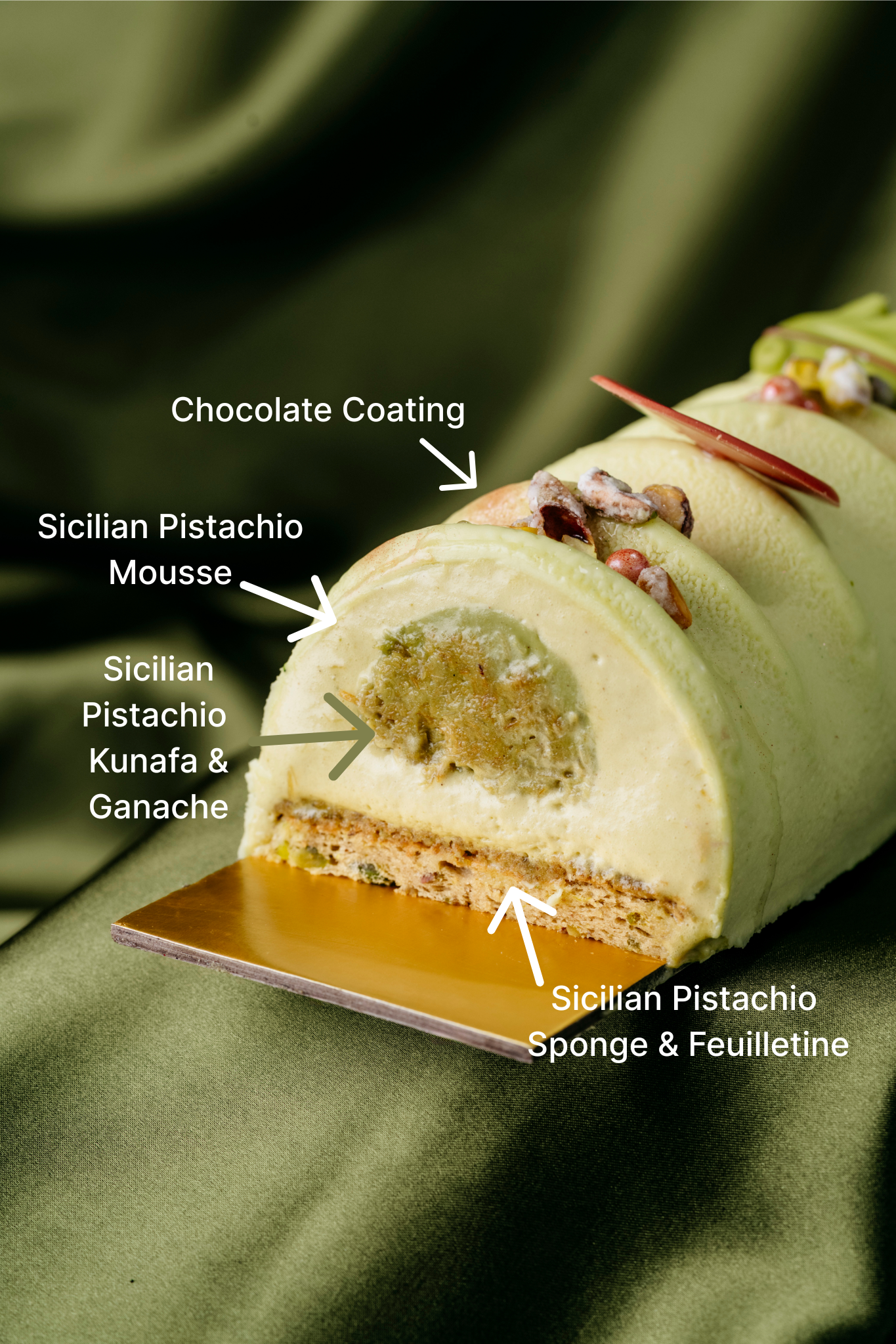 Christmas 2025 | Sicilian Pistachio & Kunafa Log Cake